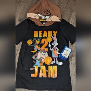Space Jam T-Shirt with Hoodie - Youth Size 8 NWT